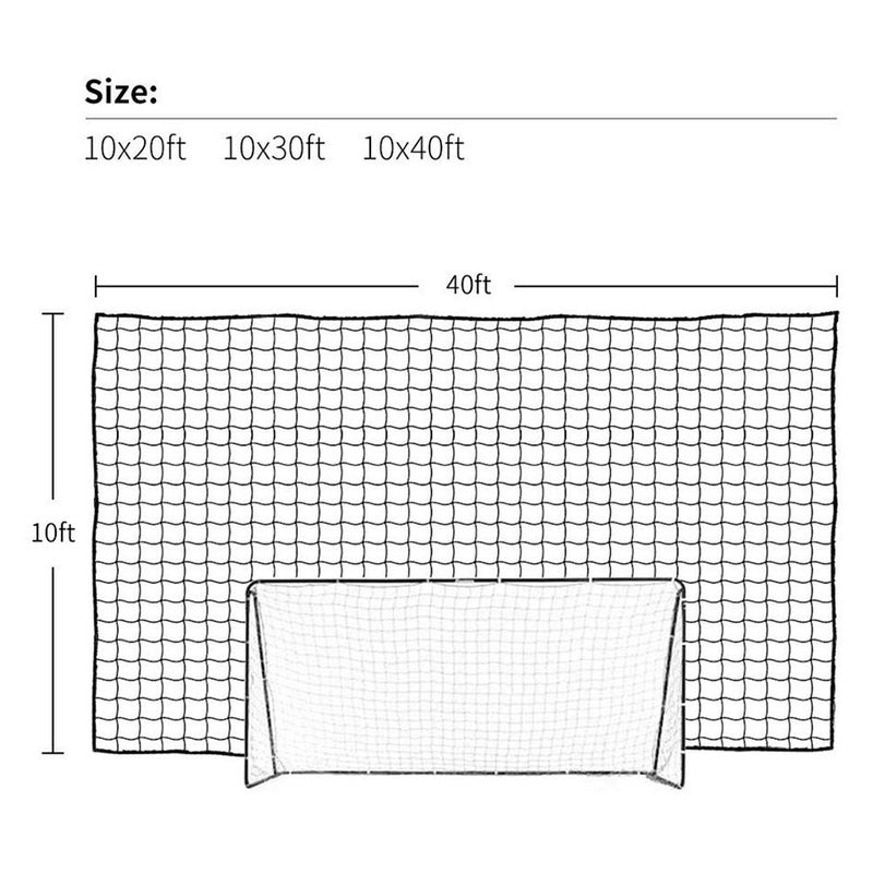 Aoneky Soccer Backstop Net 10x30 ft - Heavy Duty 3mm Polyester Sports Barrier Netting with 4x4 inch Mesh, UV Resistant for Outdoor Training, Football & Multi-Sport Use - Image 3